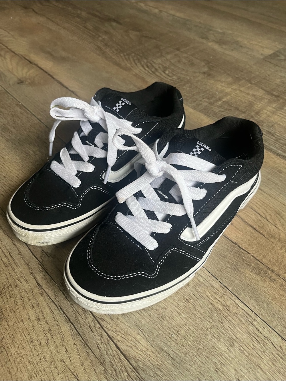 Vans Kids Black & White Skate Sneakers